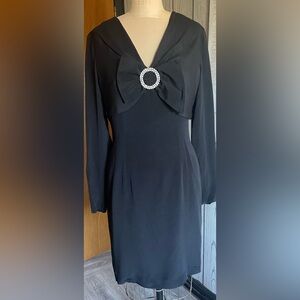 Vintage classic  Black silk cocktail dress size 6